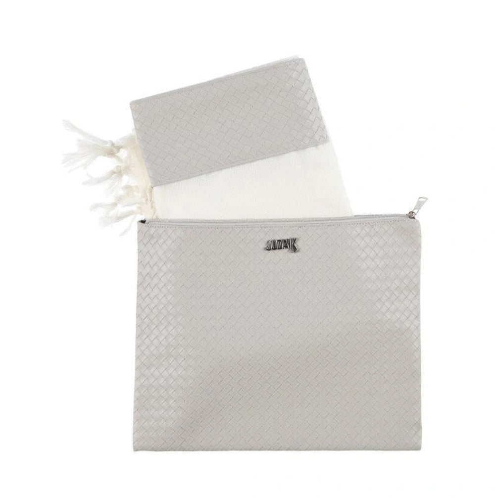 Blue Label Light Gray 3D Faux Leather Tallit Bag