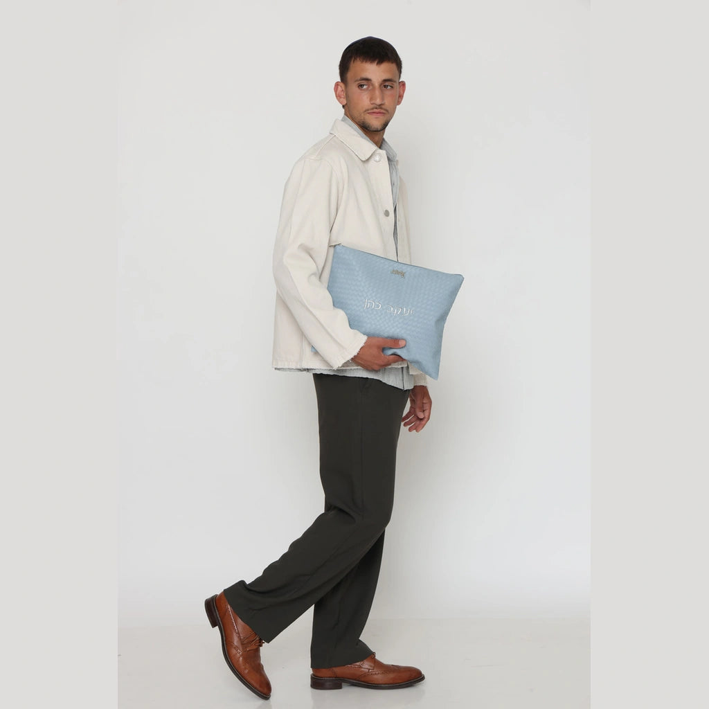 Light Blue Faux Leather Tallit Bag