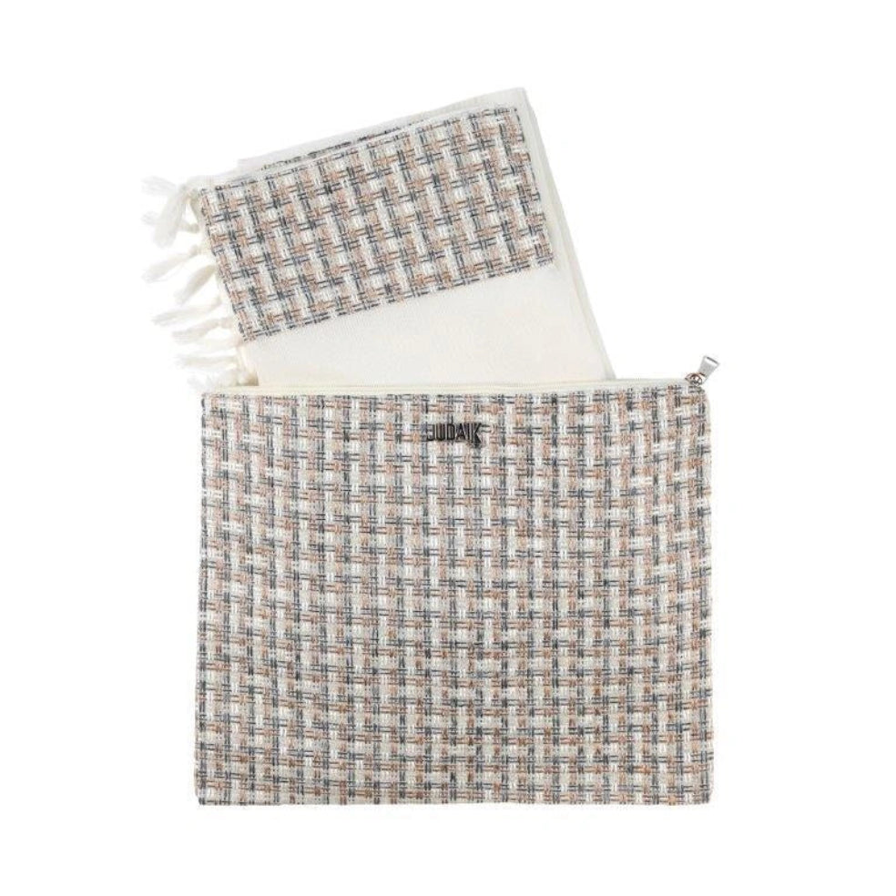 Luxury Tweed Tallit Bag – Beige