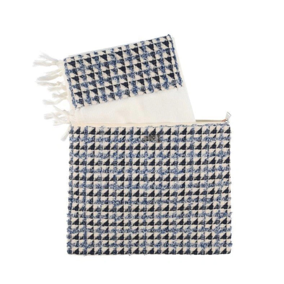 Luxury Blue Tweed Tallit Bag