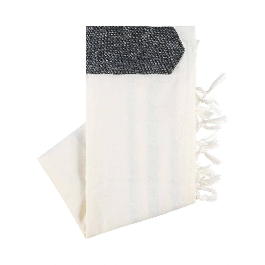 Elegant Tallit with Dark Grey Fabric Atarah