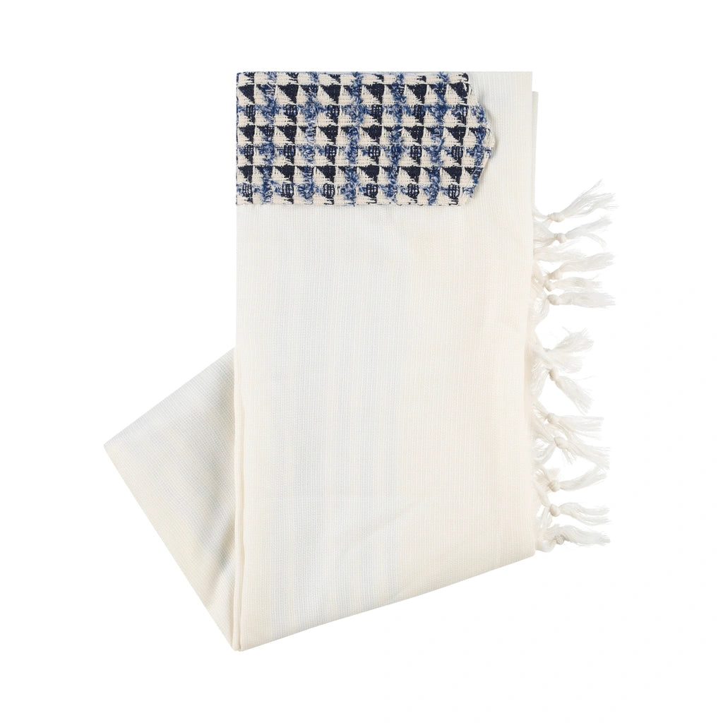 Elegant Tallit with Blue Tweed Atarah