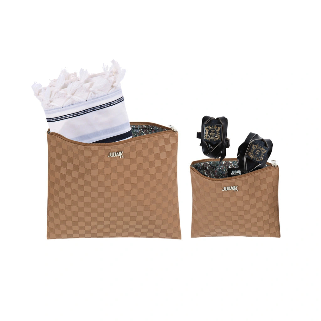 Camel Brown Faux Leather Tallit Bag