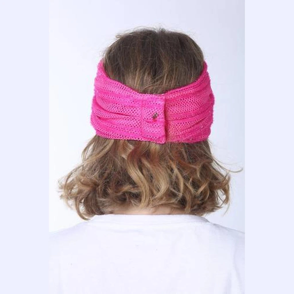 Thin Mesh Turban Head Covering – Neon Pink