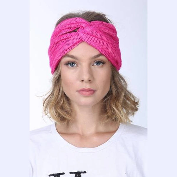 Thin Mesh Turban Head Covering – Neon Pink