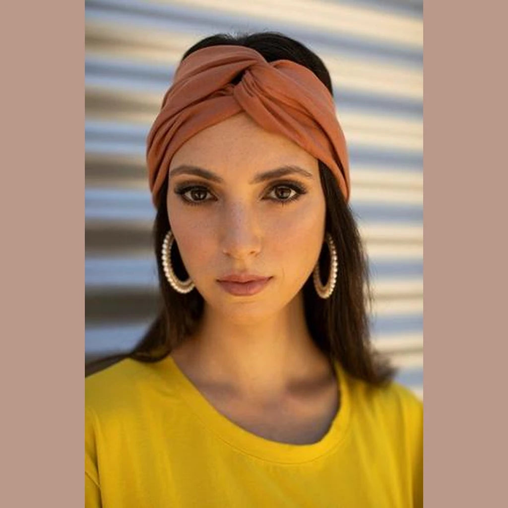 Thin Jersey Turban Head Covering – Terracotta