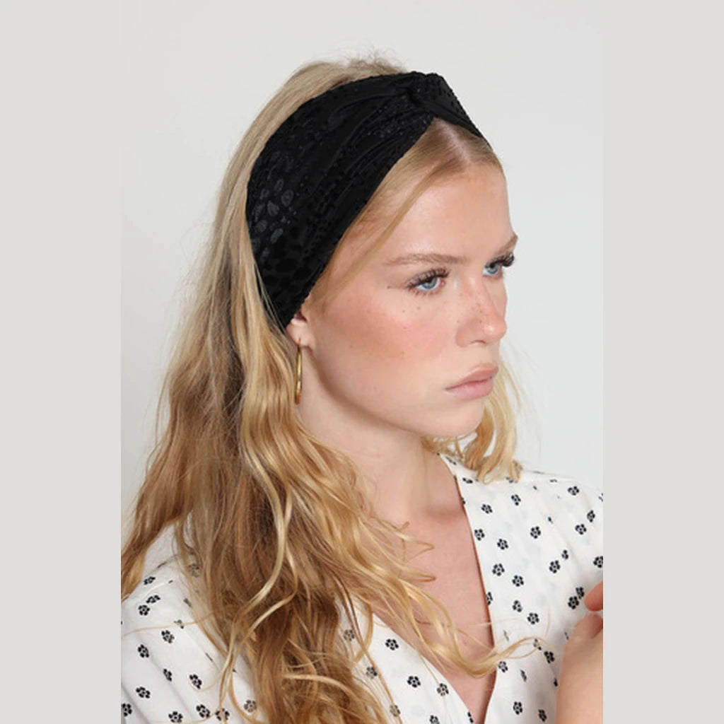 Thin Satin Turban Head Covering – Black