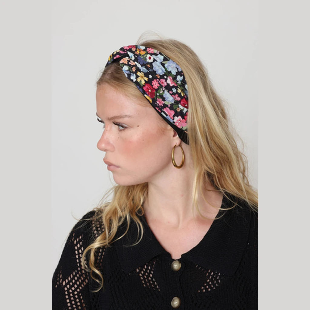 Thin Floral Turban Head Covering – Multicolor