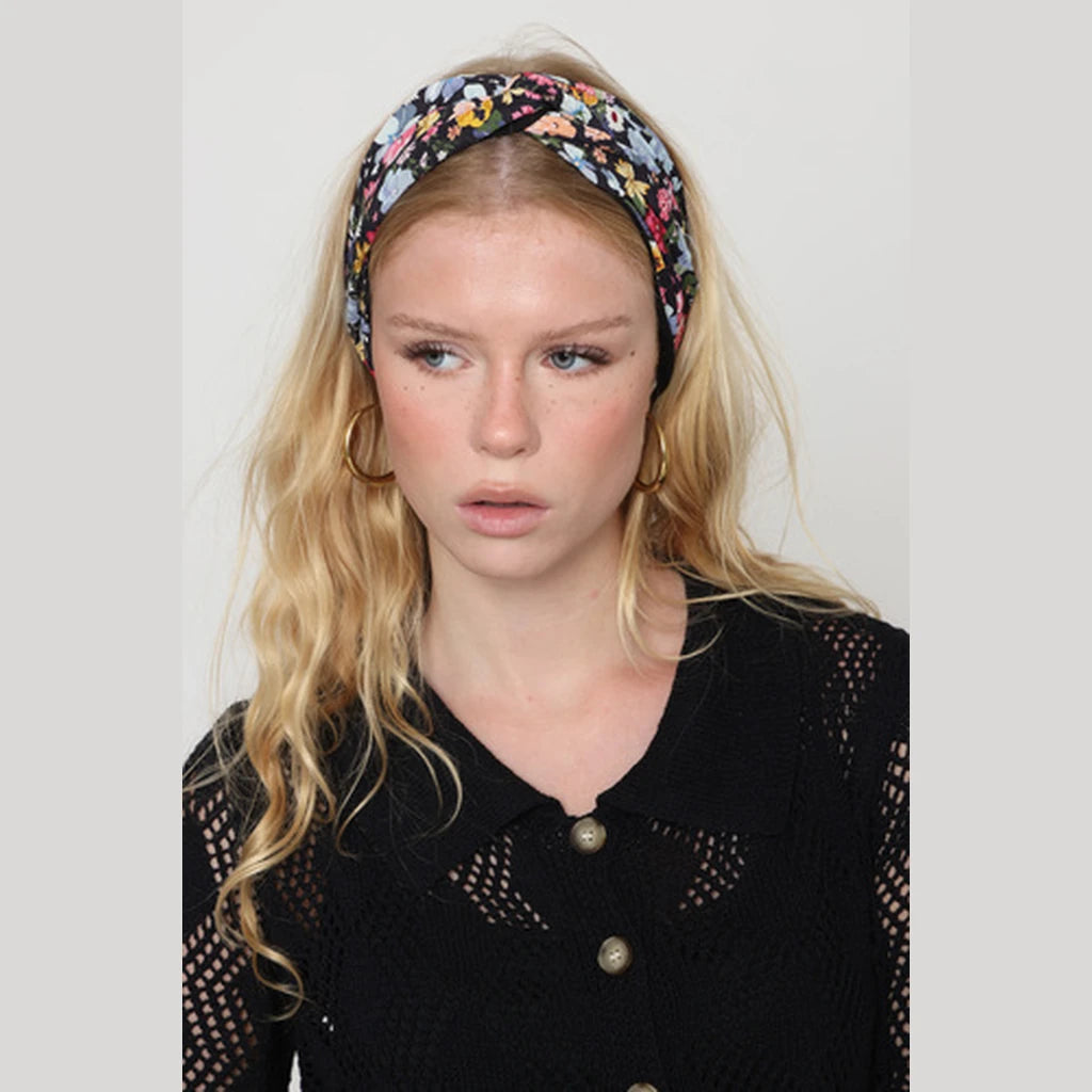 Thin Floral Turban Head Covering – Multicolor