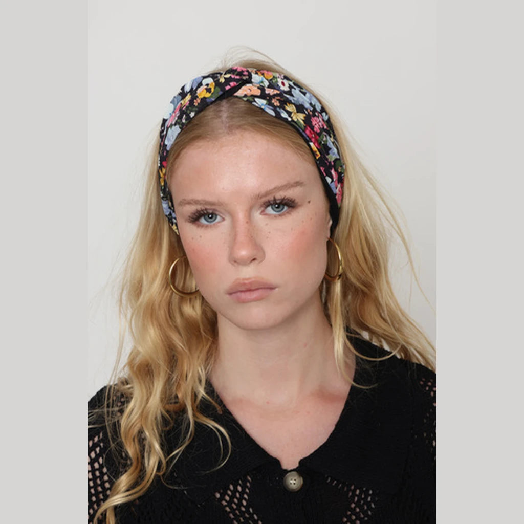 Thin Floral Turban Head Covering – Multicolor