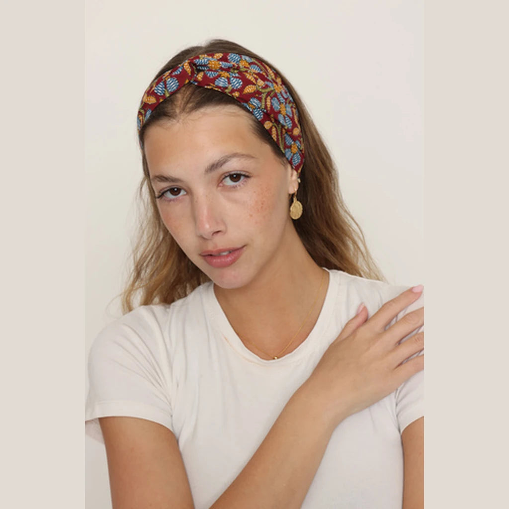 Thin Cotton Turban Head Covering – Burgundy