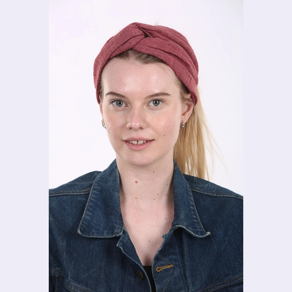 Thin Jersey Turban Head Covering – Dark Pink