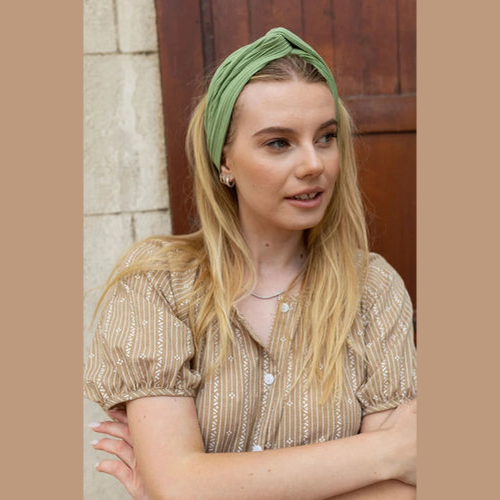 Thin Jersey Turban Head Covering – Green