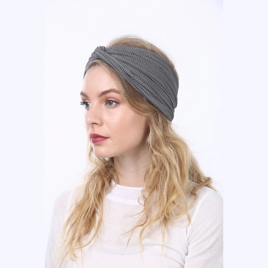 Knitted Turban Head Covering – Gray