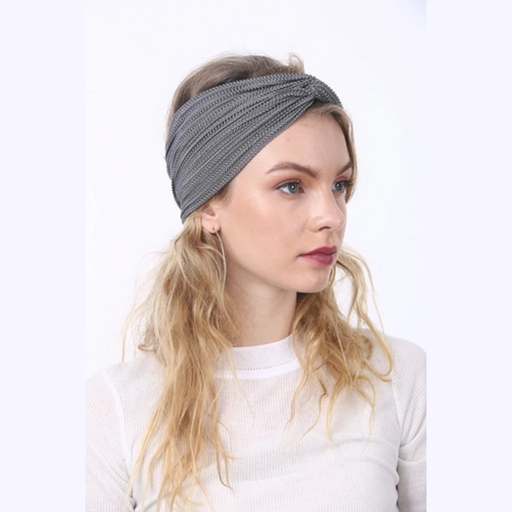 Knitted Turban Head Covering – Gray