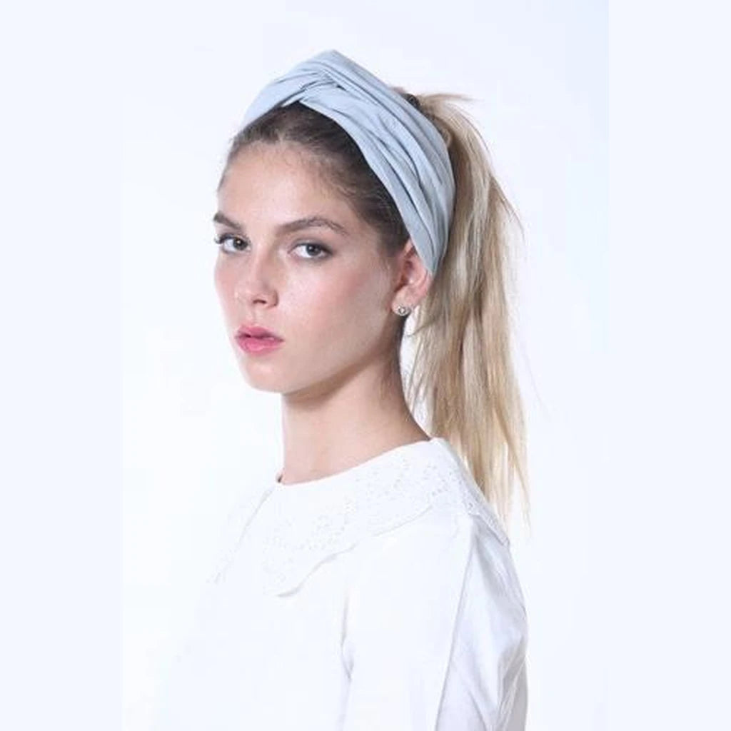 Basic Cotton Turban Head Covering – Light Blue