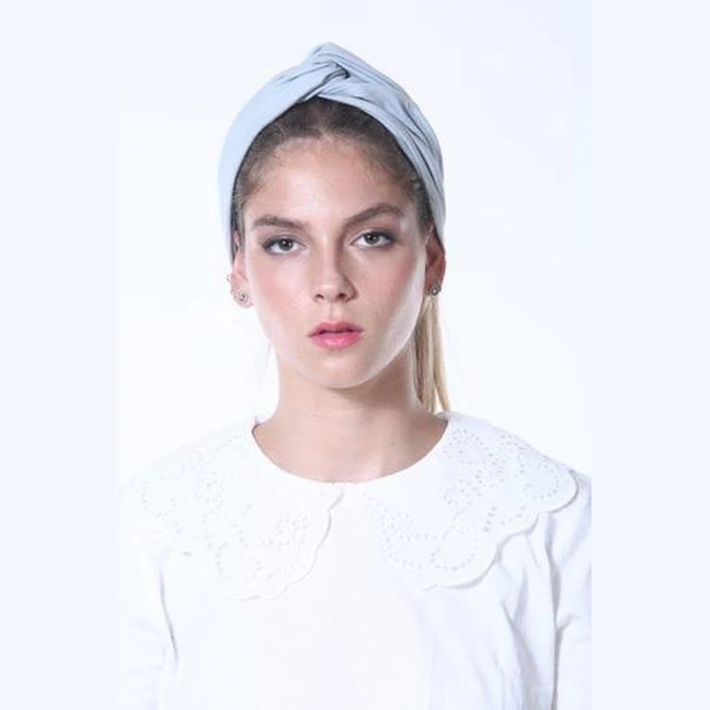 Basic Cotton Turban Head Covering – Light Blue