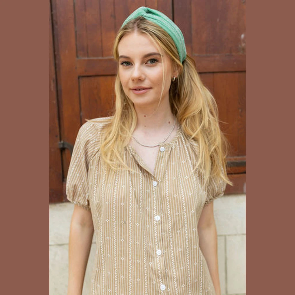 Thin Lurex Turban Head Covering – Light Green