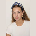 Thin Paisley Turban Head Covering – Blue
