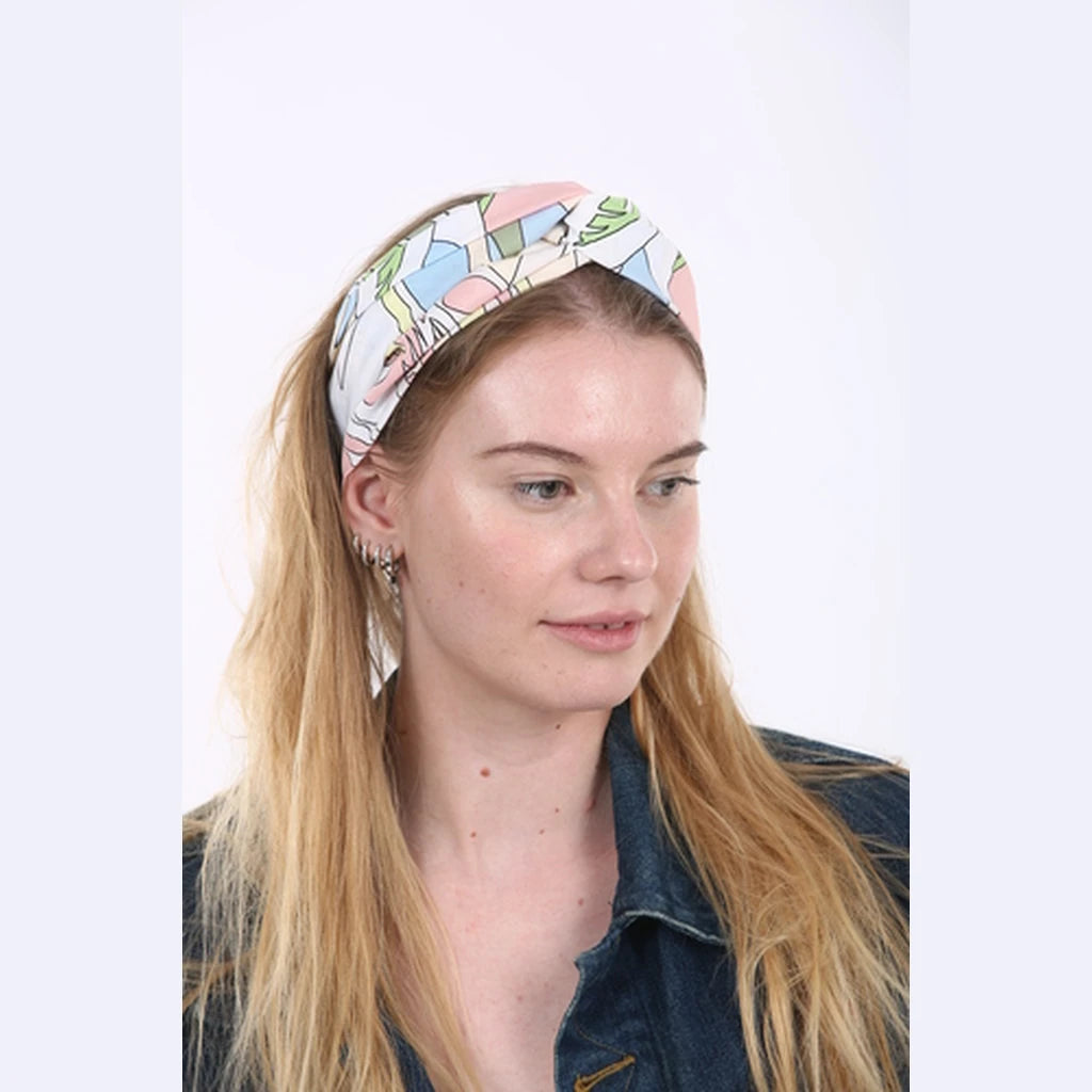 Thin Pastel Print Turban Head Covering