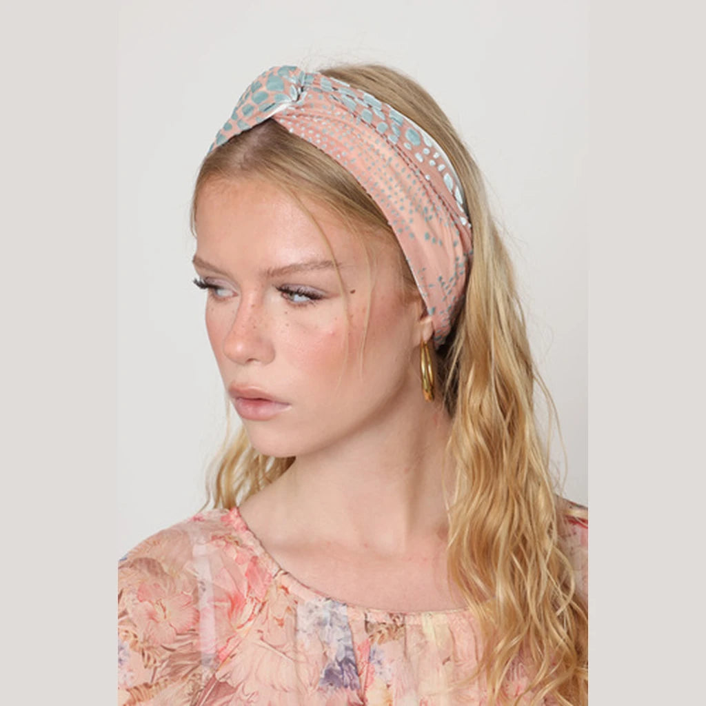 Thin Velvet Turban Head Covering – Pink