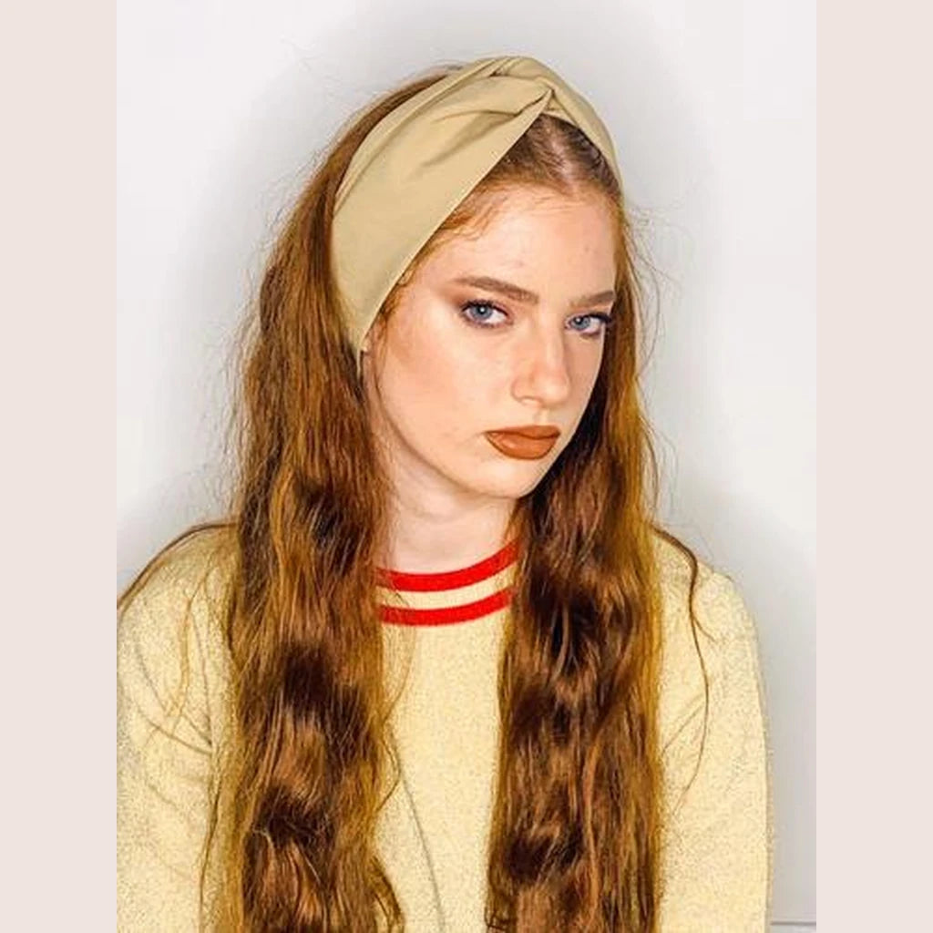 Thin Turban Head Covering – Solid Beige