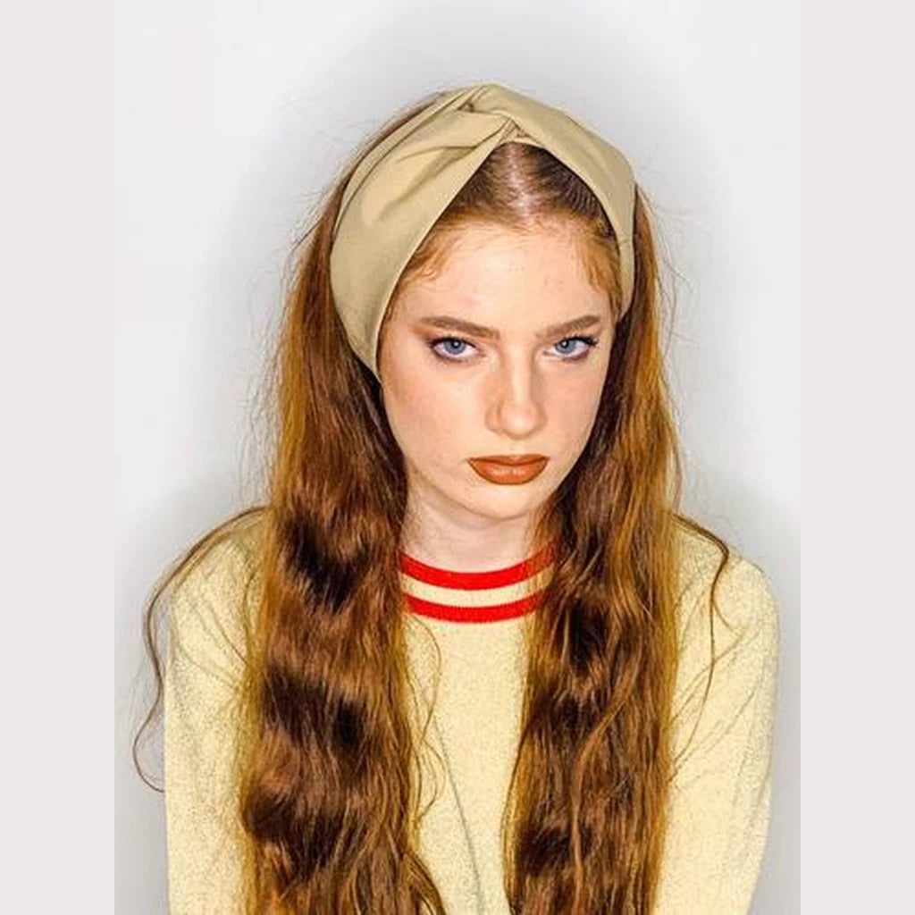 Thin Turban Head Covering – Solid Beige