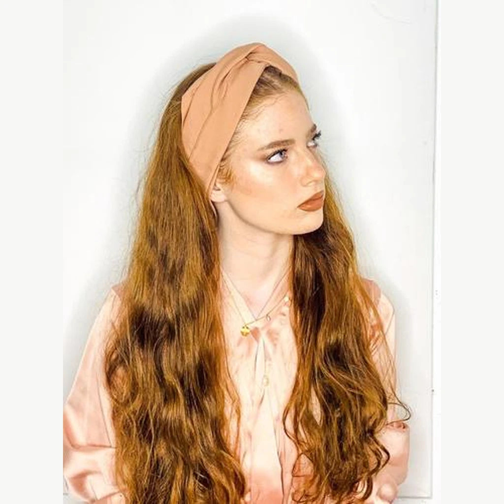 Thin Turban Head Covering – Solid Peach