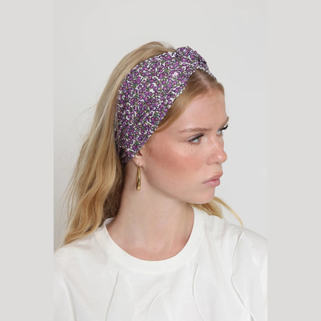 Thin Sequin Turban Head Covering – Purple