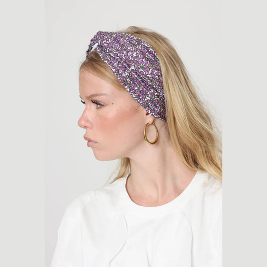 Thin Sequin Turban Head Covering – Purple