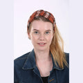 Thin Plaid Print Turban Head Covering