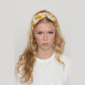 Thin Floral Turban Head Covering – Yellow