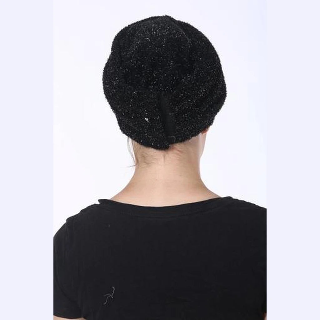Black Glitter Partial / Full Coverage Turban Headwrap