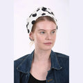 Partial & Full Coverage Polka Dot Turban Head Covering – Black on White