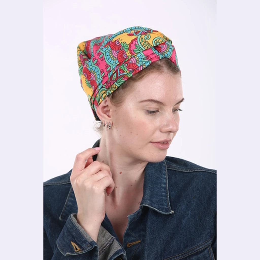 Colorful Print Partial / Full Coverage Turban Headwrap