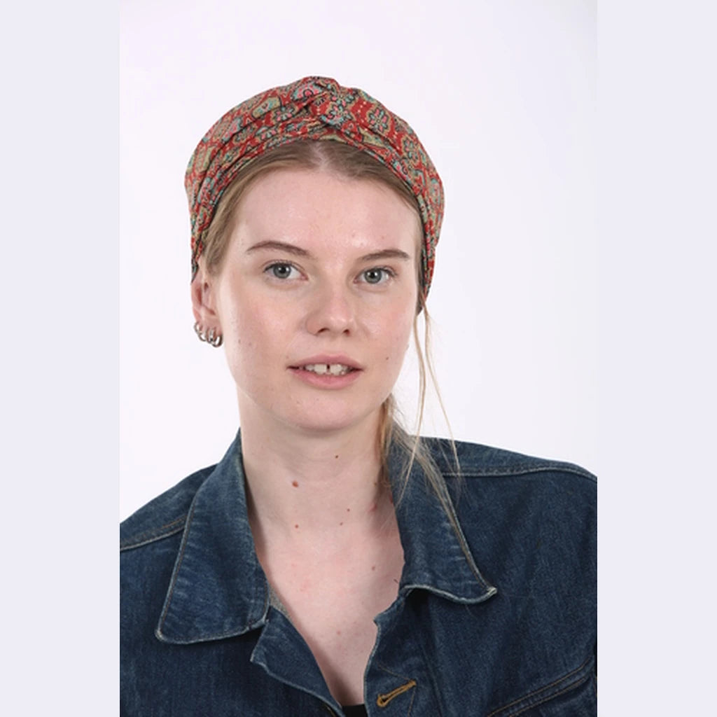 Partial & Full Coverage Printed Turban Head Covering – Multicolor