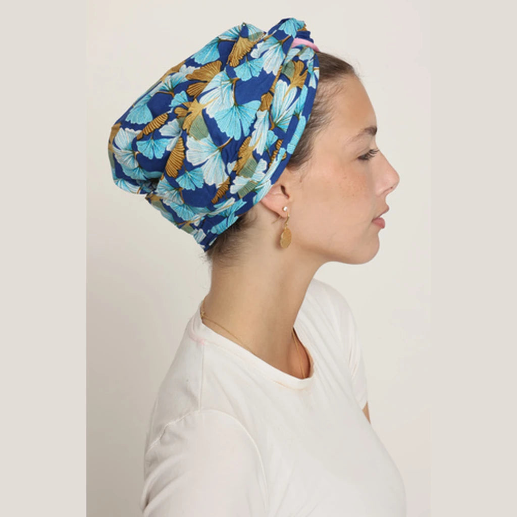 Partial & Full Coverage Cotton Turban Head Covering – Blue
