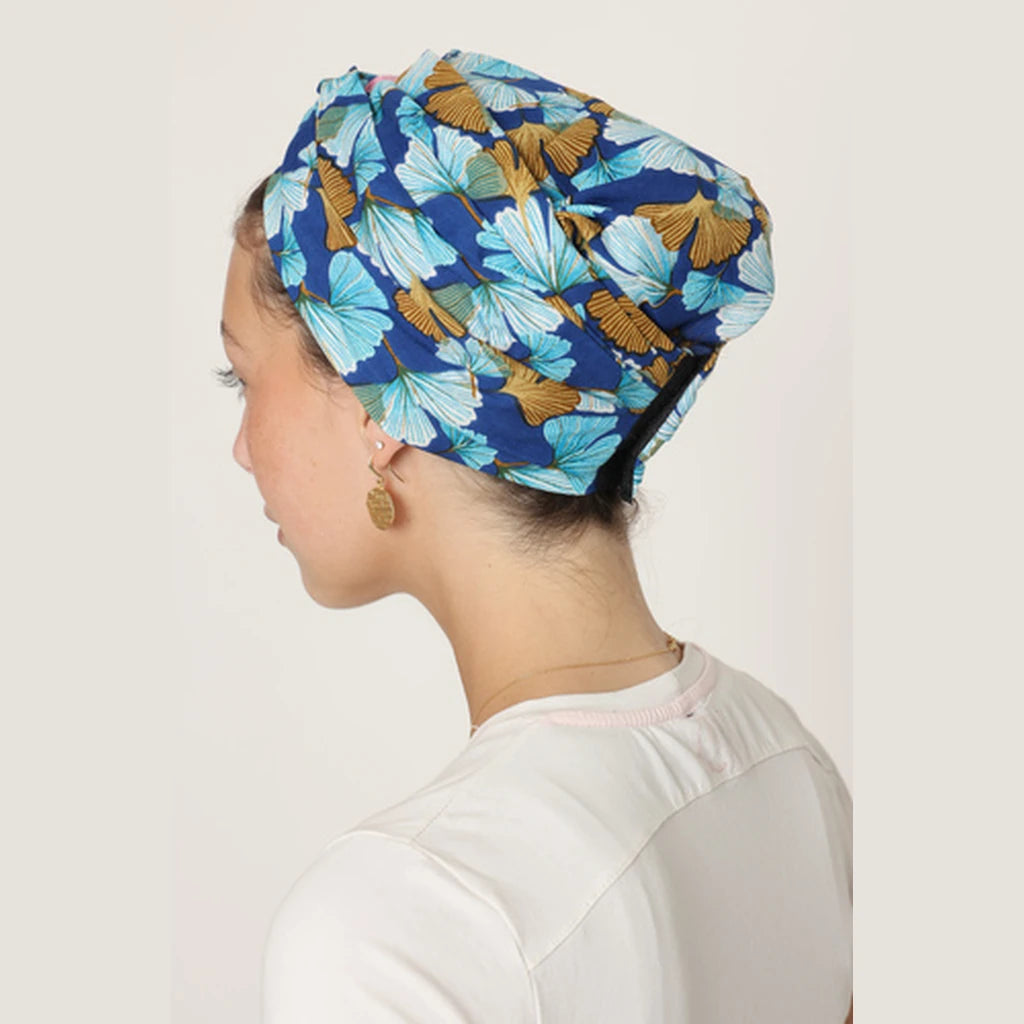Partial & Full Coverage Cotton Turban Head Covering – Blue