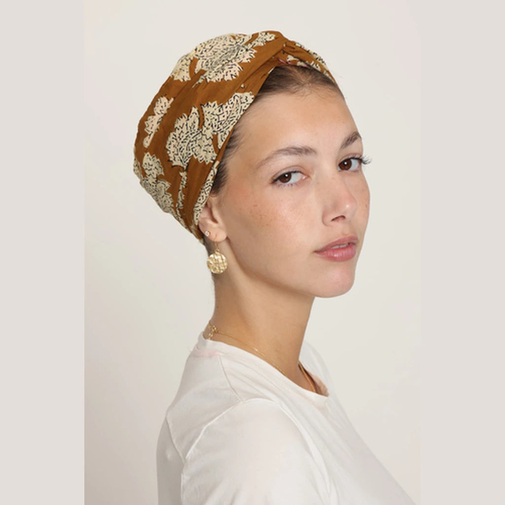 Partial & Full Coverage Cotton Turban Head Covering – Brown