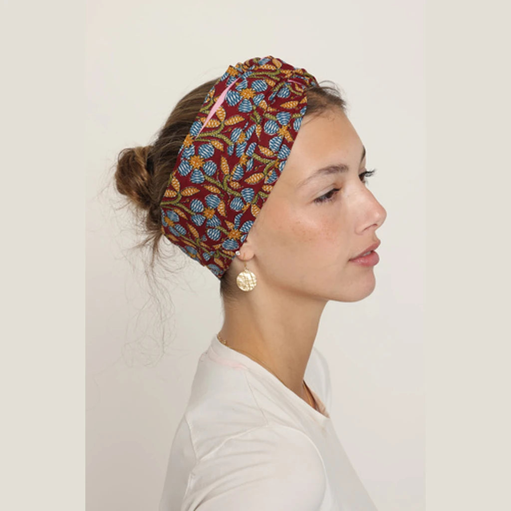 Partial & Full Coverage Cotton Turban Head Covering – Burgundy