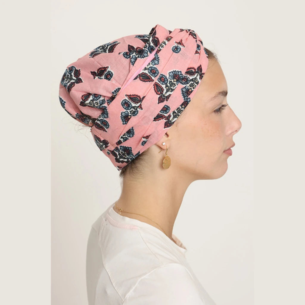 Partial & Full Coverage Cotton Turban Head Covering – Pink