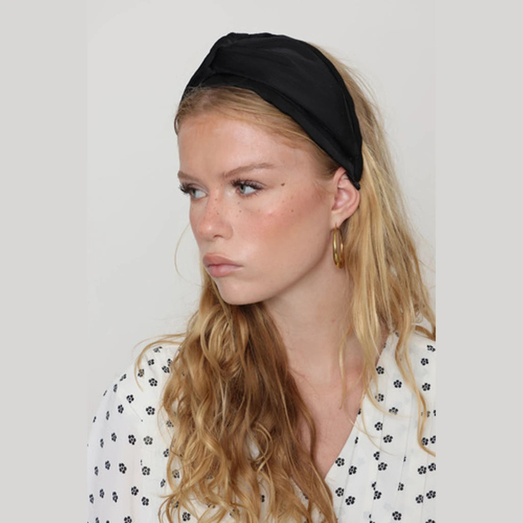 Black Satin Turban Headband