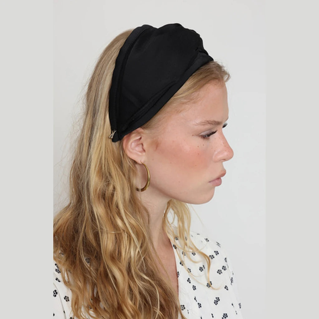Black Satin Turban Headband