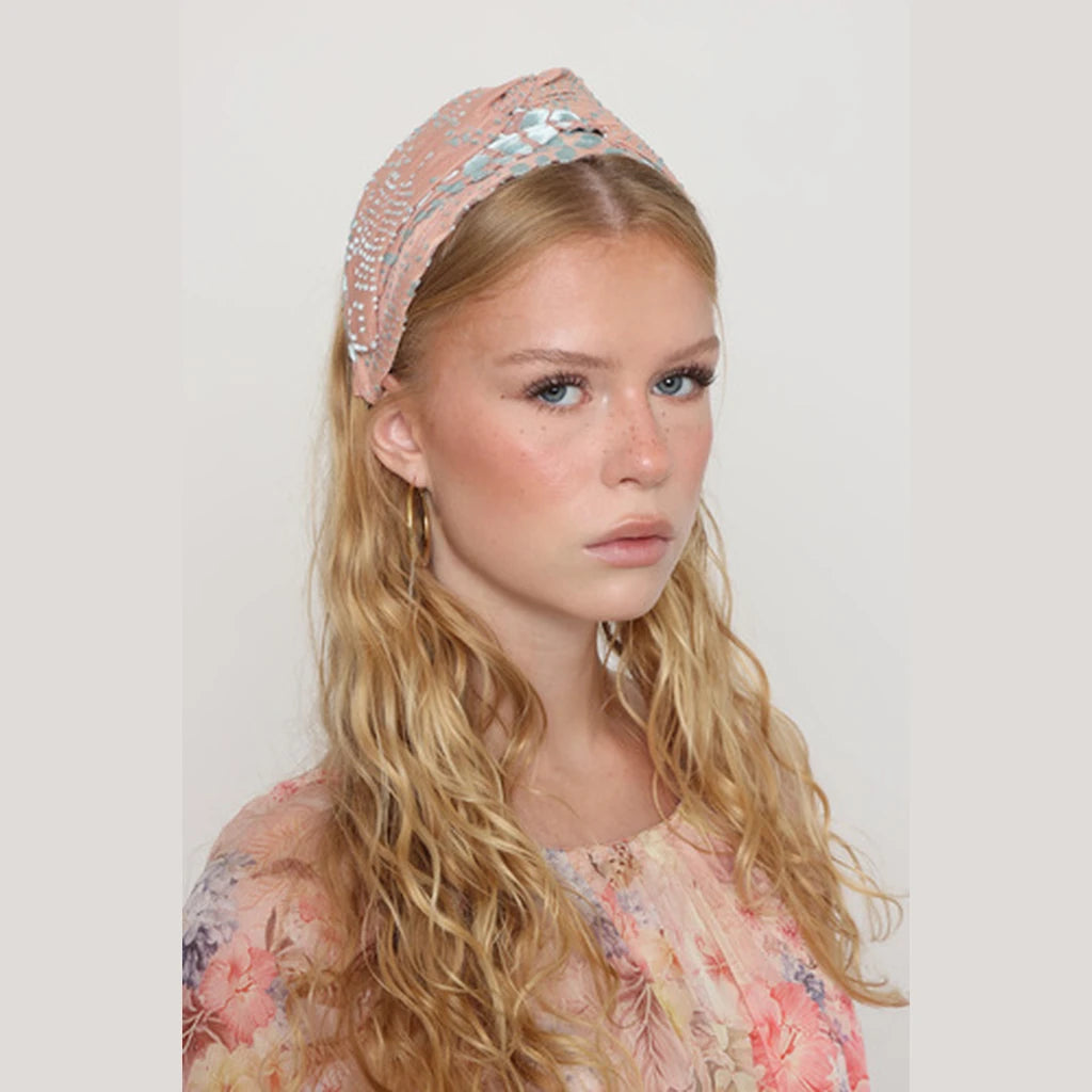 Pink Velvet Turban Headband