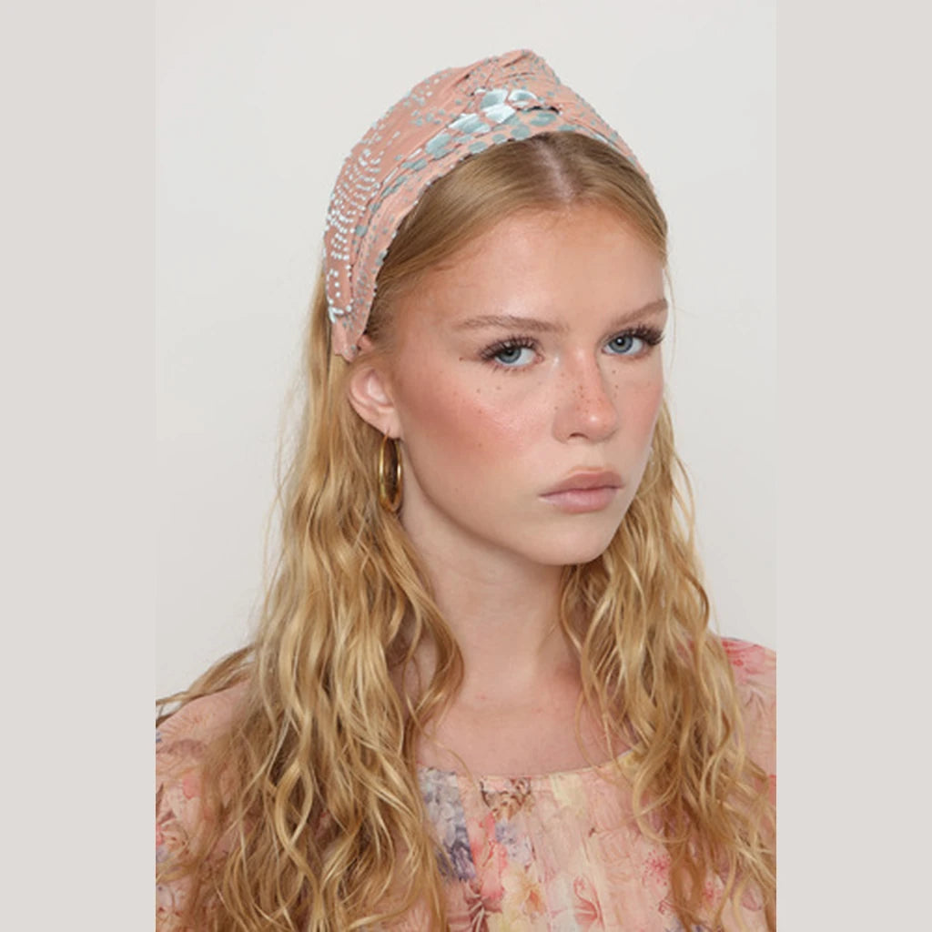 Pink Velvet Turban Headband