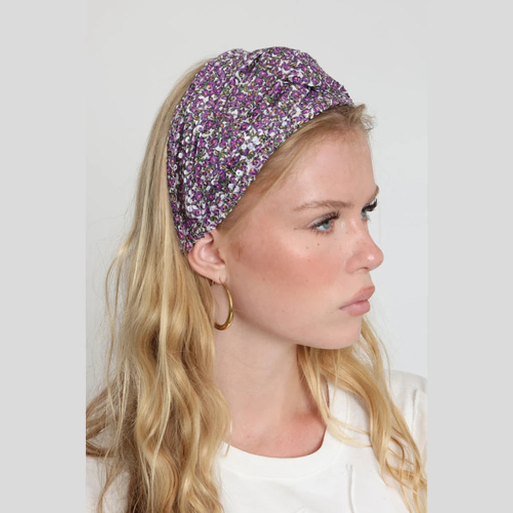 Purple Sequin Turban Headband