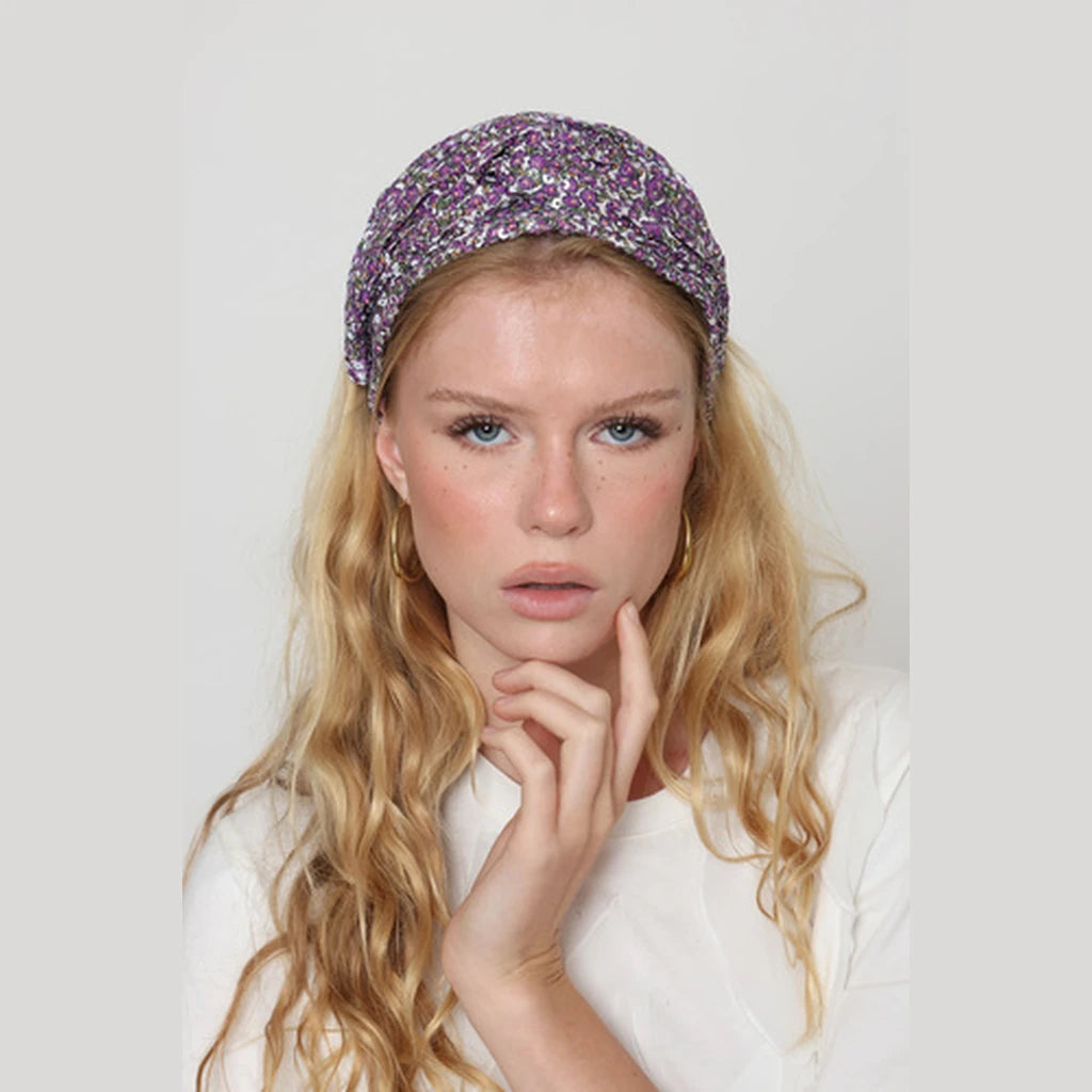 Purple Sequin Turban Headband