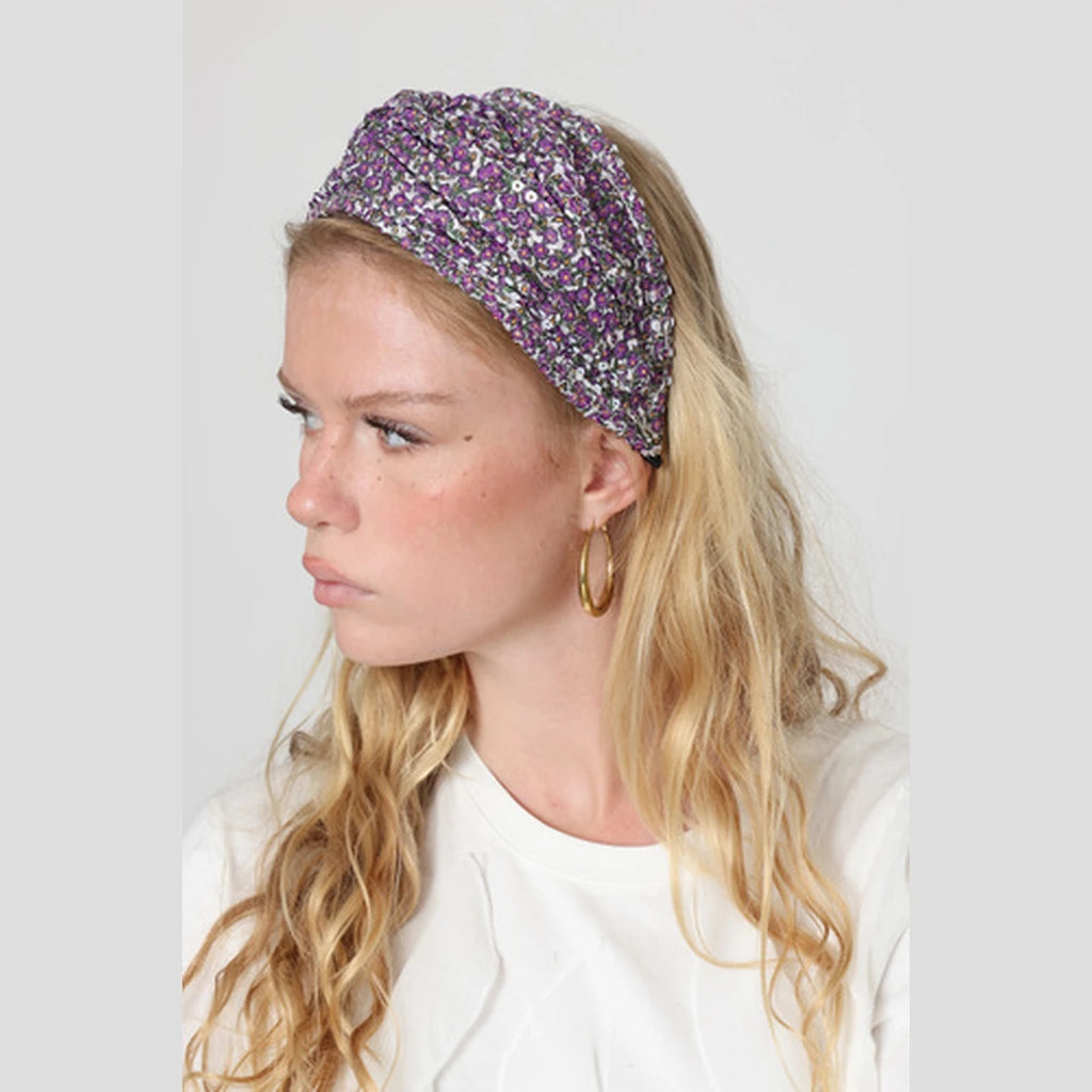 Purple Sequin Turban Headband
