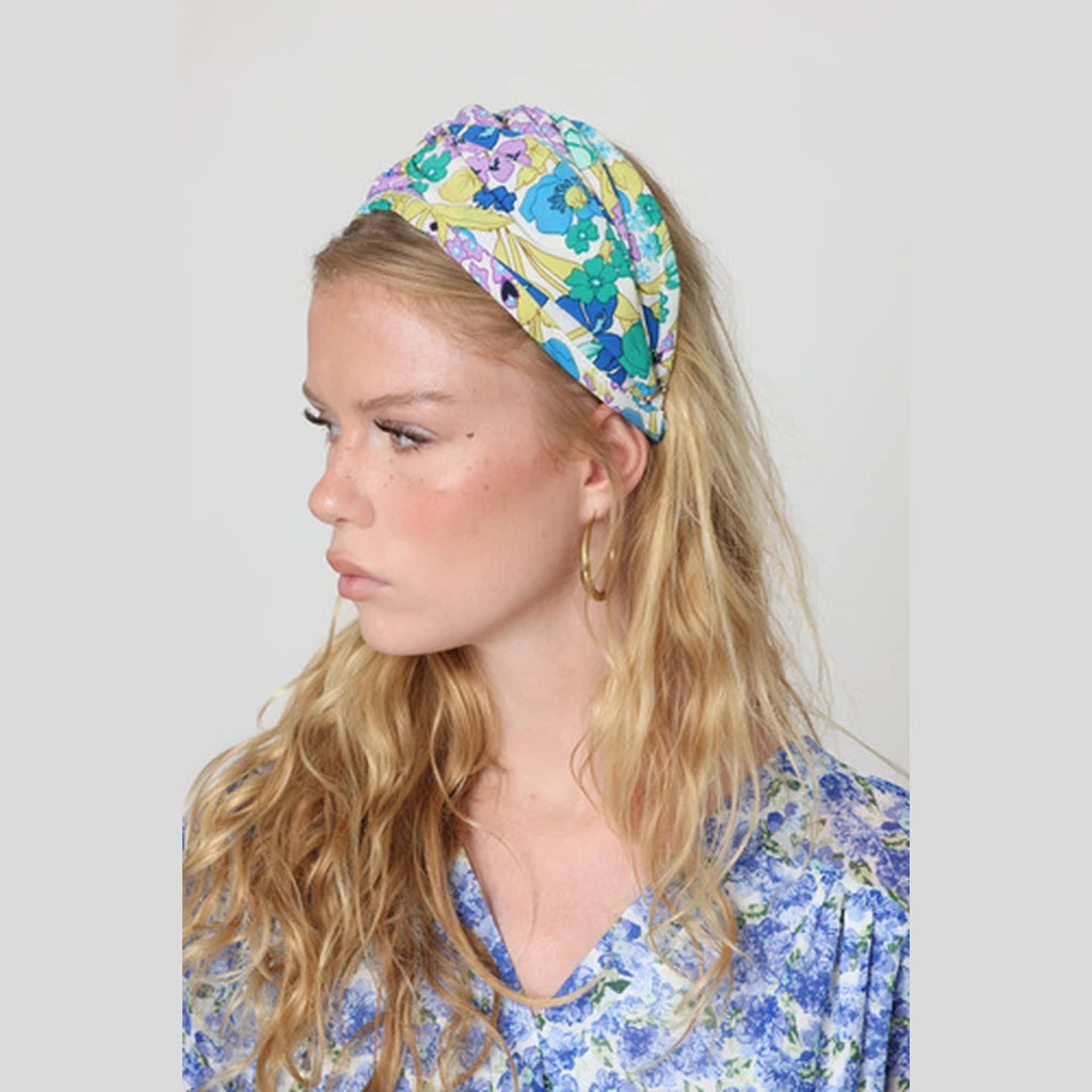 Turquoise Floral Turban Headband