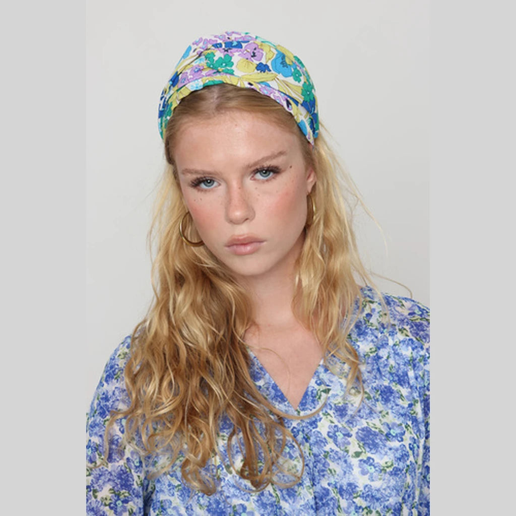 Turquoise Floral Turban Headband
